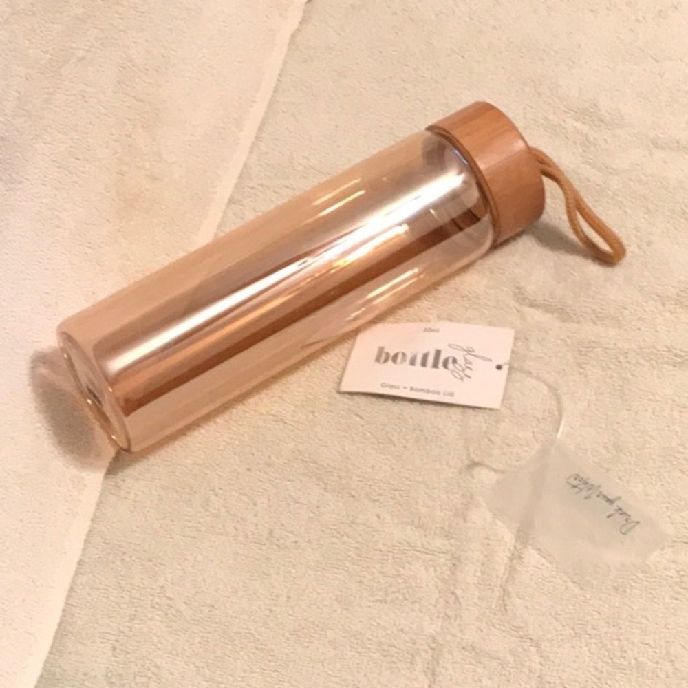 🆕JCP 22oz Metallic Glass Bottle w Bamboo Lid